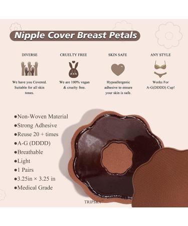 XL Breast Lift Tape for A-G(DD) Cup Brown - BoobTape for Large Breasts, Body & Athletic Support with Nipple Cover - Booby Tape Solution - Buy Online on GoSupps.com