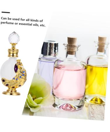 PLAFOPE 1pc Peacock Essential Oil Bottle Perfume Bottle Liquid Holder Liquid Dispenser Perfume Dropper Bottle Liquid Bottle Glass Empty Holder 3.1x10.5cm Golden - Buy Online on GoSupps.com