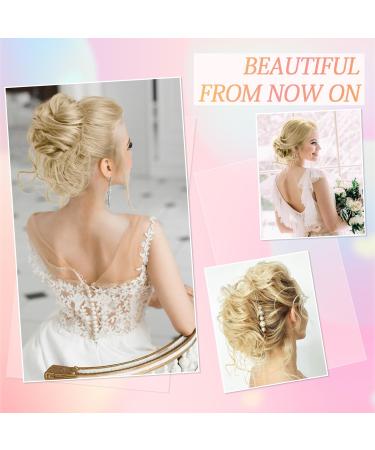 Voluminous Wavy Messy Bun Hairpiece with Hair Rope & Hairpin - Blonde/Gold - Buy Online on GoSupps.com