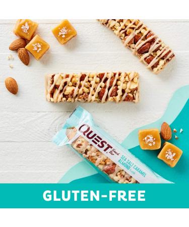 Quest Nutrition Sea Salt Caramel Almond Snack Bar - High Protein, Low Carb, Gluten Free, Keto Friendly - 12 Count Pack - Buy Online on GoSupps.com