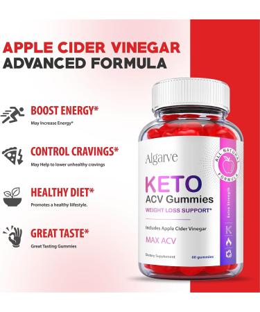 Algarve Keto ACV Gummies 1000mg Vegan Formula - 60 Gummies - Buy Online on GoSupps.com