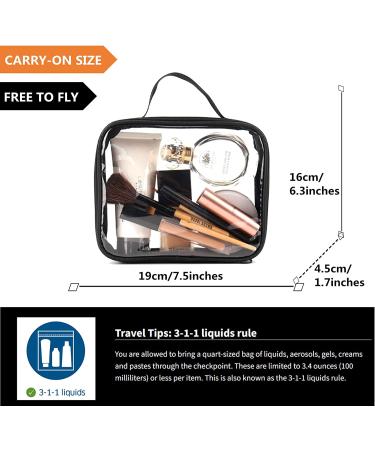 TSA Approved Clear Toiletry Bag 2PC Travel Makeup Zipper Cosmetic Pouch Set - Carry-On Flight Liquid Bag for Women and Men - Buy Online on GoSupps.com