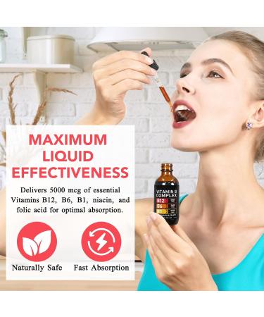 Frovetani 2PCS Organic Vitamin B Complex B Complex Vitamins for Women Vitamin B Complex Liquid Vitamin B12 Methylcobalamin Vitamin b6 B1 B9 for Metabolic Health Support Vegan Non-GMO Gluten Free - Buy Online on GoSupps.com