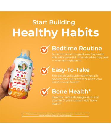 Kids Liquid Nighttime Multimineral by MaryRuth's | Bone Health | Immune Function | Bedtime Supplement | Kids Vitamins | Magnesium | Vegan | Sugar Free | 30-180 Servings | 15.22 fl oz - Buy Online on GoSupps.com
