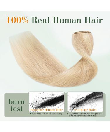 Benehair Clip in Human Hair Extensions Natural Real Hair Clip in 20Inches 50g Hair Extensions Clip In One Piece 5 Clips Human Hair Extension with Clip for Women Blonde Mixed Bleach Blonde #18P613 - Buy Online on GoSupps.com