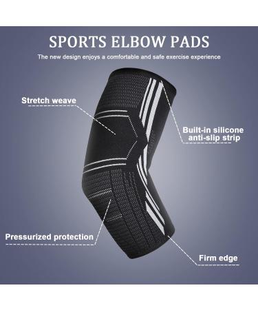 2 Pack Elbow Support for Men and Women Anti Slip Elbow Brace Compression Arm Supports with Adjustable Strap for Arthritis Joint Pain Tendonitis and Joint Pain Injury Relief 8.7 4.7inches - Buy Online on GoSupps.com