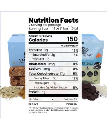 Ocean Beach Omega Hemp Seed & Coconut Vegan Protein Bars - 8g Plant-Based Protein - Sugar & Gluten Free - 6 Whole Food Ingredients - Energy Snack Bars - 4 Pack (8 Bars) - Buy Online on GoSupps.com
