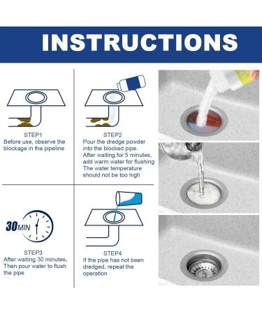 Airber Sink Drain Cleaner Pipe Dredging Toilet Cleaner Pipe Deodorization Detergent Dredging Sink Drain Kitchen Cleaner Deodorant Powder Dredge Agent For Kitchen Toilet Pipeline Quick Cleaning Tool 100g - Buy Online on GoSupps.com