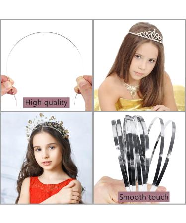 24-Piece Smooth Metal Headbands - DIY Craft Wire Frame Hairband for Women, Silver - Buy Online on GoSupps.com