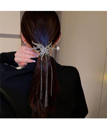 Metal Black Butterfly Hair Stick with Pearl | Hair Chopsticks Chignon Pin | Chinese Hair Accessories for Women - Buy Online on GoSupps.com