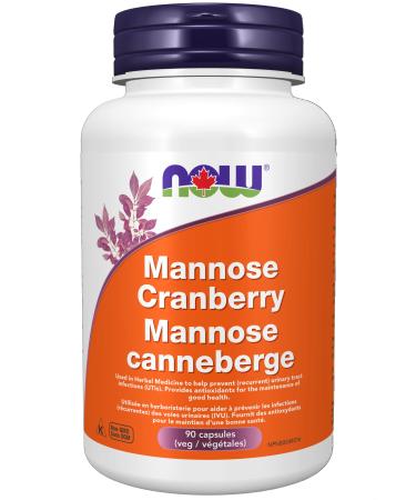NOW Supplements Mannose Cranberry 700mg Capsules 90 Count