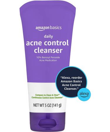 Amazon Basics Daily Acne Control Cleanser - 10% Benzoyl Peroxide, 5 oz | Maximum Strength Treatment - Buy Online on GoSupps.com