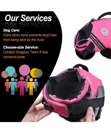 Vivaglory Adjustable Dog Life Jacket - Large Pink (66-79 cm) | Durable Buoyant & Safe for Large Dogs - Buy Online on GoSupps.com