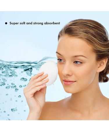 Geiserailie 50-Piece Compressed Natural Facial Sponges - Soft Exfoliating Cleansing Makeup Removal Sponge Set with Storage Jar (White) - Buy Online on GoSupps.com