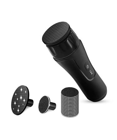 Electric Foot Callus Remover Rechargeable Callus Remover Electric Foot File Pedicure Tools with 2 Rollers and Replacement Sandpaper Discs for Dead Hard Cracked Dry Skin (Black)