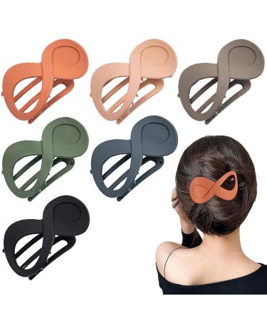 6 Pcs Flat Hair Clips French Concord Flat Hair Clips Lay Down Claw Clips Long Hair Clips Accessories 3.35 Inch Strong Hold Side Slide Hair Barrettes for Women (Multicolor)