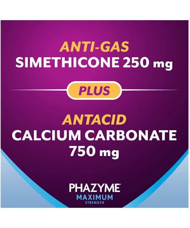 Phazyme Maximum Strength Gas & Acid Relief - Fast-Acting Cherry Flavor - 24 Chews (Packaging May Vary) - Buy Online on GoSupps.com