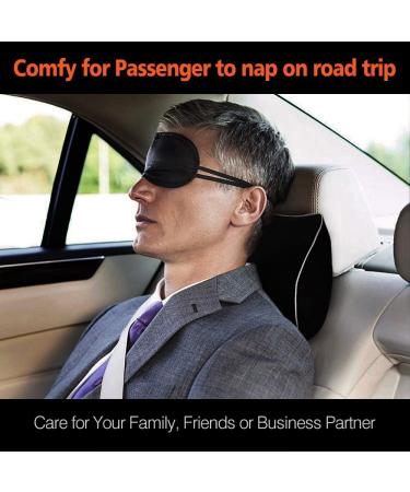 ICOMFYWAY Car Neck Support Pillow - Memory Foam Headrest for Neck Pain Relief While Driving - Black - Buy Online on GoSupps.com