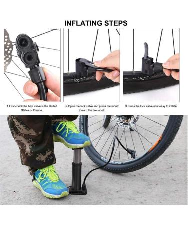 Portable Foot Activated Mini Bike Pump | Universal Presta & Schrader Valve | High Pressure up to 120PSI | Compact Tire Pump for Bikes, Basketballs, Footballs & Mountain Bikes (Black) - Buy Online on GoSupps.com