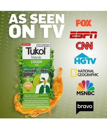 TUKOL Naturals Liquid Cough Syrup for Ages 14+ Honey Infused & Natural Ingredients 6 oz - Fast International Shipping - Buy Online on GoSupps.com