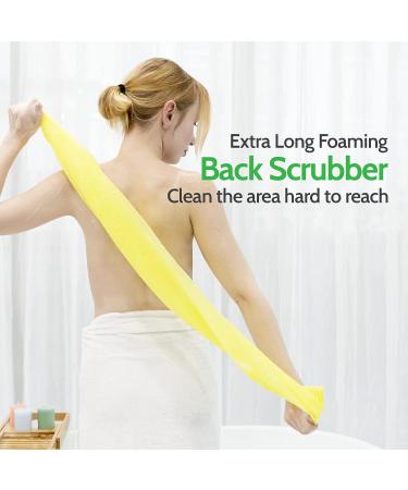 4 Pcs African Bath Sponge & Exfoliating Shower Towel Set - Back Scrubber 37 x 11.8 in - Japanese Washcloth Modu 4pcs - Buy Online on GoSupps.com