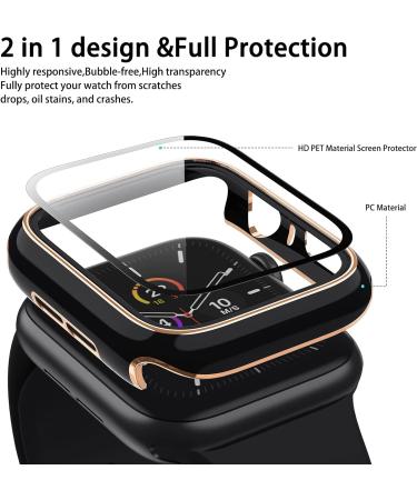 Lovrug 2 Pack Apple Watch Case 40mm SE/Series 6/5/4 - Tempered Glass Screen Protector - Ultra-Thin Bumper - Full Coverage iWatch Cover (Pink/Black) - Buy Online on GoSupps.com