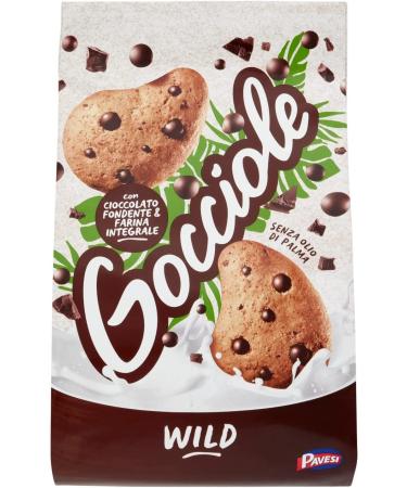 Pavesi Set of 3 biscuits Gocciole Wild Integrali with whole wheat flour 350 g biscuits
