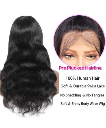 18 Inch HD Transparent Lace Front Body Wave Wig | Brazilian Virgin Human Hair | 150% Density | Natural Black Female Wig - Buy Online on GoSupps.com