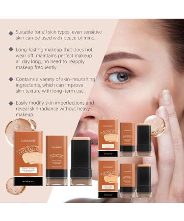 Multi-Use Stick Foundation Natural Matte Cream Foundation Lightweight Long-Lasting Nude Foundation with Built-in Brush Concealer That Covers Blemishes (Natural 20G) - Buy Online on GoSupps.com