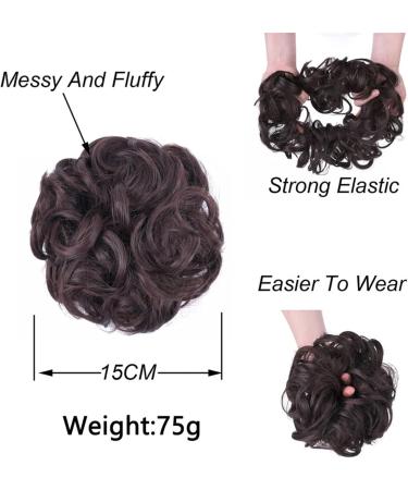 Hair Chignon 1pc Messy Bun Hair Slice Synthetic Curly Hair Bun Ponytail Hair Extensions Elastic Bungee Hair Ties for Daily Wear Messy Bun Hair Piece (Color : 9H19) - Buy Online on GoSupps.com