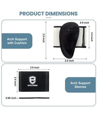 EDNYZAKRN Arch Relief Plus Compression Arch Support Sleeves - 2 Pairs for Flat Feet & Plantar Fasciitis - Foot Care Band for Men and Women - Buy Online on GoSupps.com
