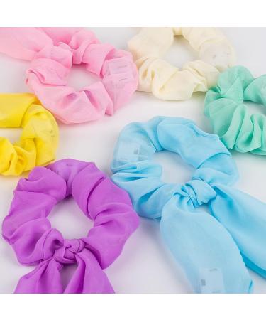 6PCS LED Light Up Hair Bows Scrunchies - Neon Bunny Ear Glow Hair Bands for Women Girls | Glow in the Dark Hair Accessories & Party Decorations - Buy Online on GoSupps.com