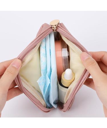 2 Pcs Sanitary Napkin Storage Bag - Period & Menstrual Pad Organizer for Teen Girls & Women - Pink & Blue - Buy Online on GoSupps.com