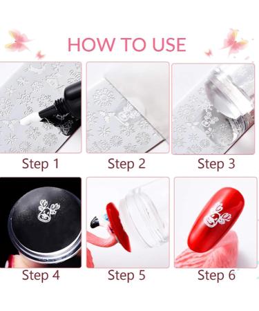 4 PCS Rose Nail Art Stamping Plates - Reusable DIY Manicure Templates for Women and Girls - Buy Online on GoSupps.com