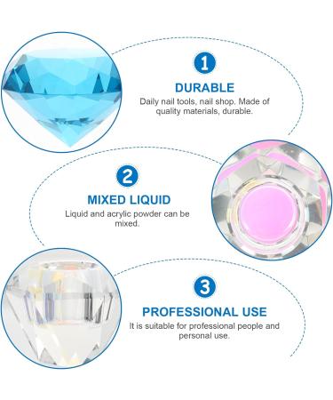 FRCOLOR 3 Pcs Nail Art Crystal Cup Glass Containers with Lids Glass Tumbler Clear Cups Glass Diamond Dappen Dish Crystal Dappen Dish Nail Dappen Dish Manicure White Crystal Vegetable Bowl 5.5x5.5cmx3pcs Bluex3pcs - Buy Online on GoSupps.com