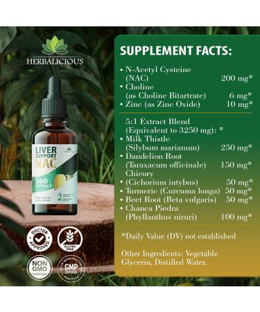 Liver Support NAC 360 Defense Liquid Liver Health with NAC Milk Thistle Dandelion Chicory Turmeric Chanca Piedra Beet Root & Zinc Supports Liver Detox Cleanse & Cellular Health 4 Fl Oz 4 fl.Oz - Buy Online on GoSupps.com