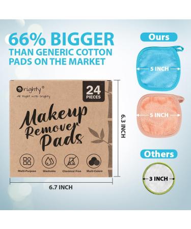 Orighty Reusable Makeup Remover Pads 24 Pack Microfiber Makeup Remover Cloths Cotton Rounds Eco-friendly Face Pads for All Skin Types Makeup Wipes for Facial Cleansing Ideal Gift for Women 5 x 5  - Buy Online on GoSupps.com