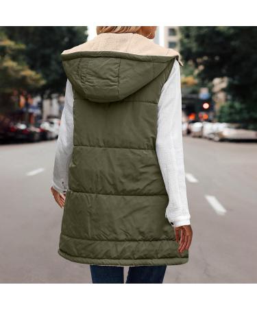 oelaio Women's Long Jackets Winter Warm Sherpa Fleece Coats Zip Up Hooded Overcoat Fuzzy Lined Outerwear Pocket Jacket Army Green Medium - Buy Online on GoSupps.com