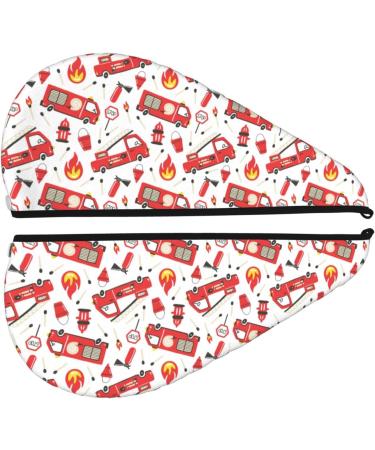Hair Towel Wrap - Quick-Dry Hair Turban with Button | Fire Truck Design for Fast Drying - Buy Online on GoSupps.com