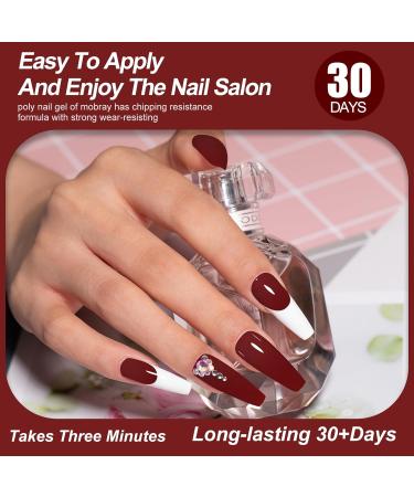 Mobray 60g Poly Nail Gel - Burgundy Maroon Acrylic Gel for Thickening Nail Beauty | Professional Salon & DIY Manicure Gift for Women - Buy Online on GoSupps.com
