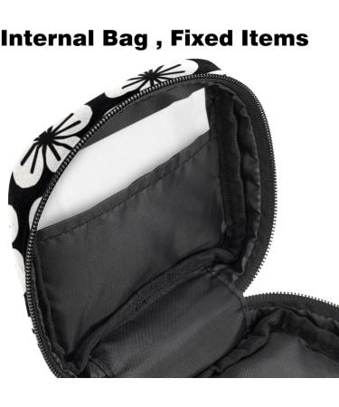 Portable Storage Bags for Women's Bandages | Black & White Cherry Blossom Design | Multi-colored Menstrual Insert & Tampon Holder for School & Office - Buy Online on GoSupps.com