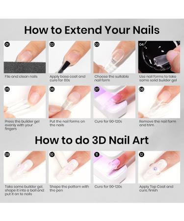 MIZHSE 30g Solid Builder Gel For Nails and 15g Rhinestone Glue for Nails Clear Nail Builder Gel Hard Gel for Nails 3D Nail Sculpting Gel Non-Sticky Hand UV LED Nail Charm Glue Nail Art for Salon Home 30g Builder Gel+15g Rhinestone Glue - Buy Online on GoSupps.com