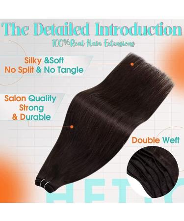 Hetto Real Hair Extensions - Dark Brown Remy Hair 80g 40cm - Premium Quality Sew-in Hair Recovery #2 - Buy Online on GoSupps.com
