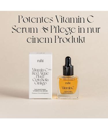 Ruhi Bio Vitamin C Oil Serum 15% - Vegan & Highly Dosed with Squalane Astaxanthin Vitamin E - 10ml (Made in Germany) - Buy Online on GoSupps.com