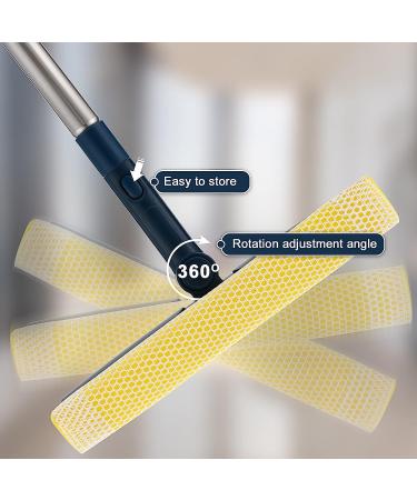 Multi-Use Window Squeegee with 56 Long Handle | 2-in-1 Cleaning Tool with Dual Side Blade & Scrubber Sponge | Professional Squeegee for Car Windshield and Shower Door - Buy Online on GoSupps.com