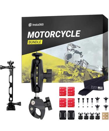 Insta360 Motorcycle Bundle - Complete Mounting Kit for Insta360 ONE X3/X2/X | Compatible with Insta360 ONE R/RS 360 Cameras, EVO and All GoPro Cameras