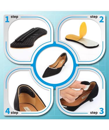 3 Pairs Heel Grips Liner Cushions Inserts for Loose Shoes - 6mm 4D Heel Pads for Men & Women | Prevent Heel Slip Blisters & Improve Comfort - Black - Buy Online on GoSupps.com