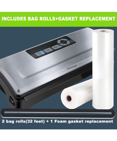 Potane 85kPa Pro Vacuum Sealer Machine - 8-in-1 Easy Presets, 4 Food Modes - Starter Kit Included - Compact Design (Silver) - Buy Online on GoSupps.com