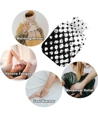 NAANLE 1L Black & White Polka Dot Hot Water Bottle - Transparent Pain Relief & Cold Therapy for Hands & Feet - Buy Online on GoSupps.com
