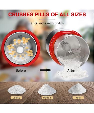 Electric Pill Crusher Grinder - Crush Medication and Vitamins to Fine Powder with Stainless Steel Blades - Buy Online on GoSupps.com